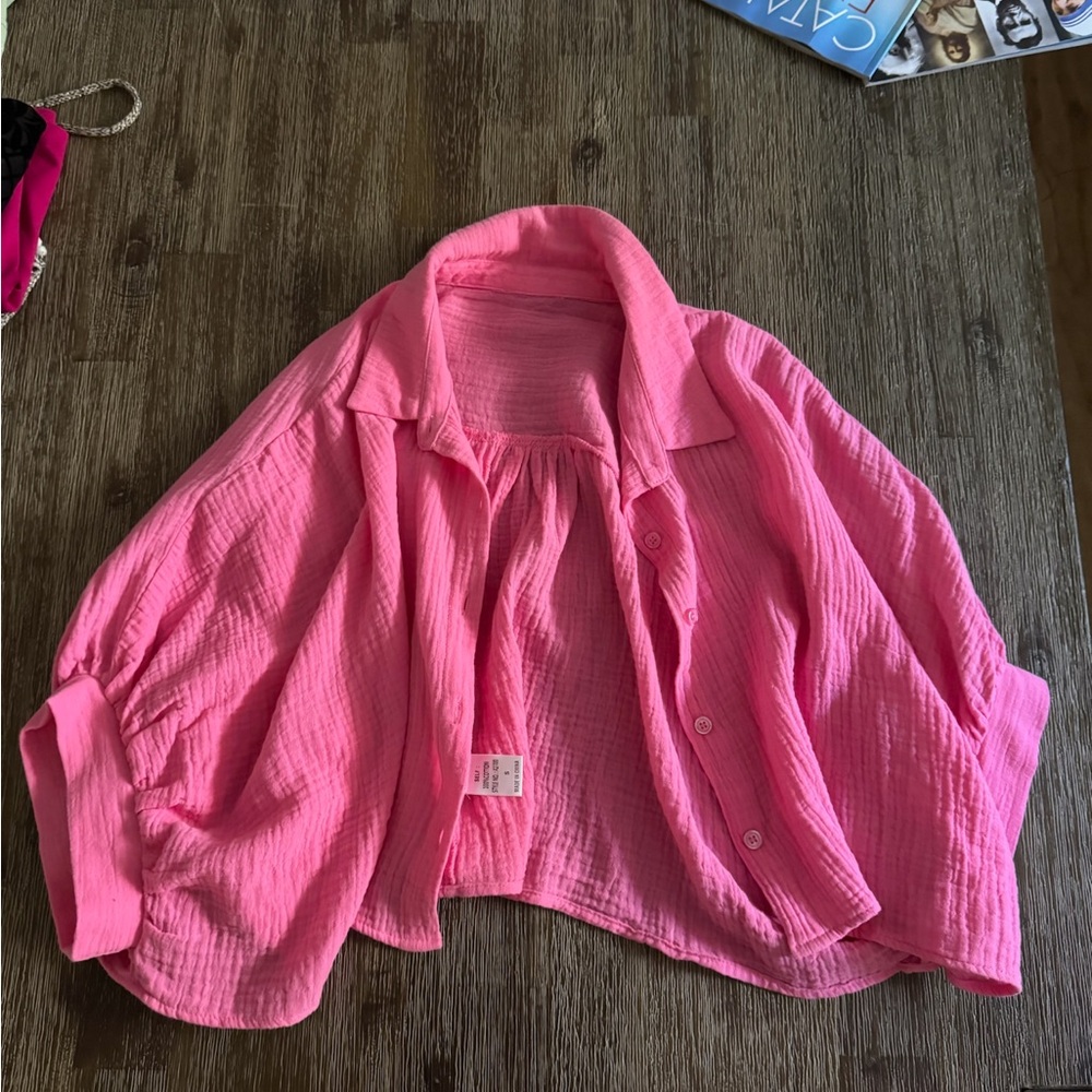 Pink Button-Up Shirt